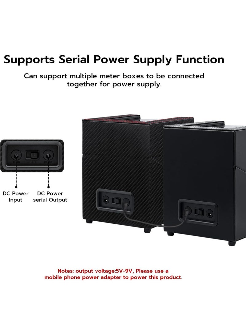 كيل › 2 فتحات لملف الساعات الأوتوماتيكية، صندوق مزدوج لملف الساعات الأوتوماتيكية بمحرك هادئ، صندوق عرض وتخزين وتدوير الساعات الأوتوماتيكية (جلد PU أسود) - Image 4