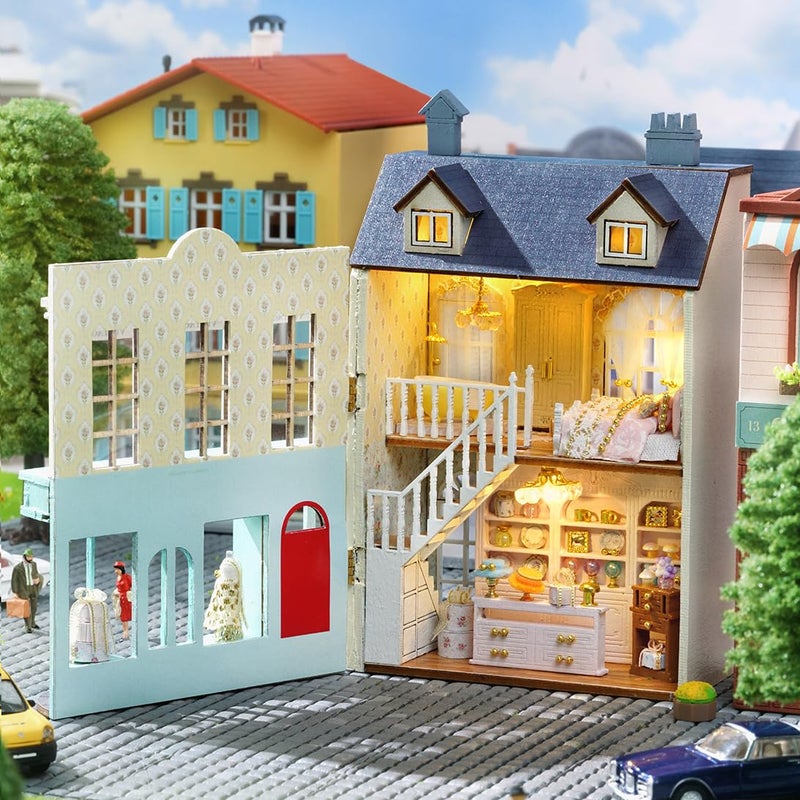 CUTEROOM Diy Miniature House Kit  Cuteroom Wooden Dollhouse Kit Mini House Making Kit With Furnitures  Diy Dollhouse Kit Birthday Gift For Women And Girls (Gift Shop) - Image 4