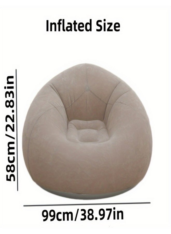 Inflatable sofa, lazy sofa chair, leisure flocked sofa, bean bag bag, outdoor inflatable furniture, foldable and easy to carry, suitable for camping, traveling, beach and family and backyard relaxation