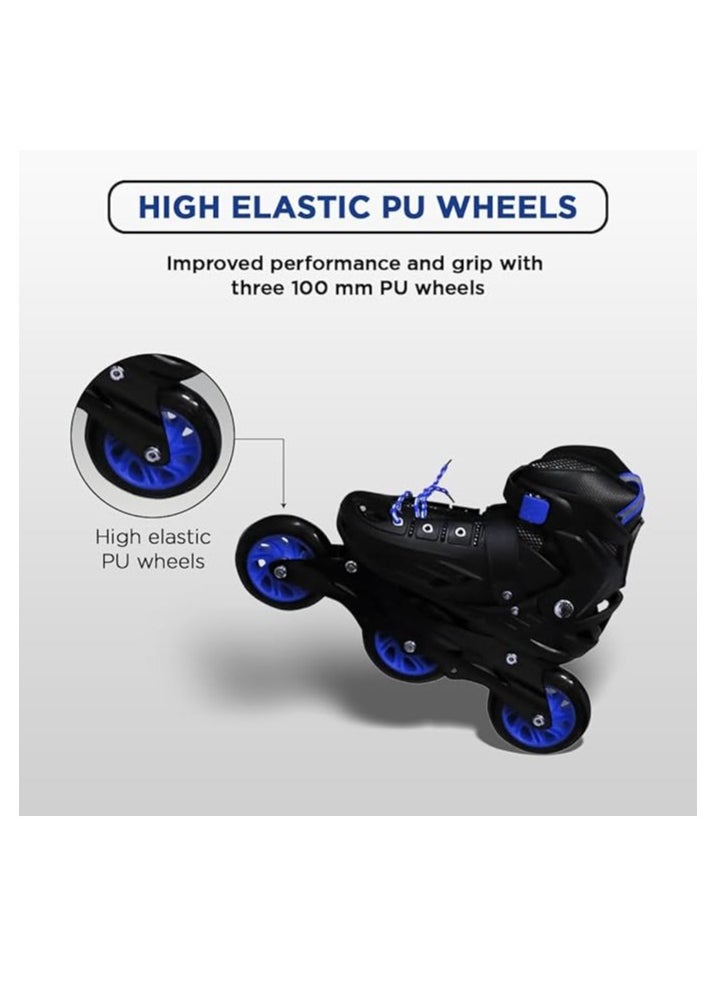 ENDLESS  EL1033 Inline Adjustable Skates Large 39 EUR (UK 5.5) - 43 EUR (UK 9) for 12 Years and Above |Aluminium Chassis and 100 mm PU Three Wheels | With ABEC 9 Bearings | Indoor and Outdoor  - Image 5