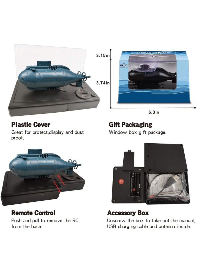HALAMODO 【Hot New Item】Realistic Mini RC Submarine Toy | 6-Channel Precision Control Electric Submarine Model | With Hovering/Auto-Float/Wireless Remote Functions | Powerful Motor With Waterproof Safety Design | Hidden Propeller For Safe Play | 20-Min Charge For 10-Min Playtime | 8m Control Range & 1m Diving Depth | Perfect For Kids & Adults - Image 4