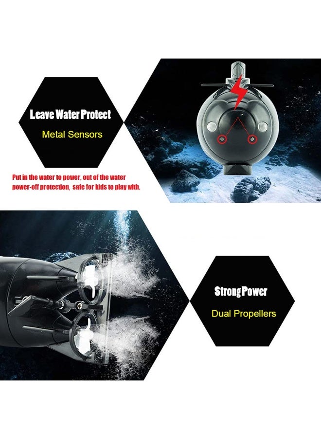 HALAMODO 【Hot New Item】Realistic Mini RC Submarine Toy | 6-Channel Precision Control Electric Submarine Model | With Hovering/Auto-Float/Wireless Remote Functions | Powerful Motor With Waterproof Safety Design | Hidden Propeller For Safe Play | 20-Min Charge For 10-Min Playtime | 8m Control Range & 1m Diving Depth | Perfect For Kids & Adults - Image 3