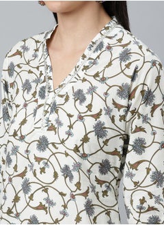 Libas Printed Straight Kurta and Printed Salwar with Dupatta Set by Styli  - Image 5