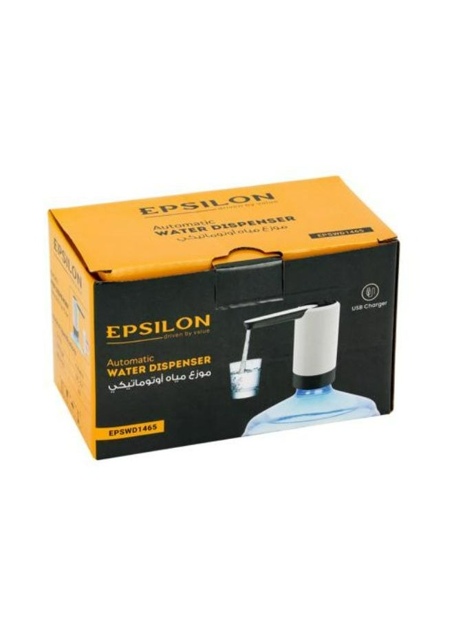 Epsilon - Epsilon Automatic Water Dispenser- EPSWD1465| Simple Installation,  Can be Used at Home and Office| Portable and Light-Weight Dispenser with Easy One Touch Mechanism and USB Charging| White - Image 1