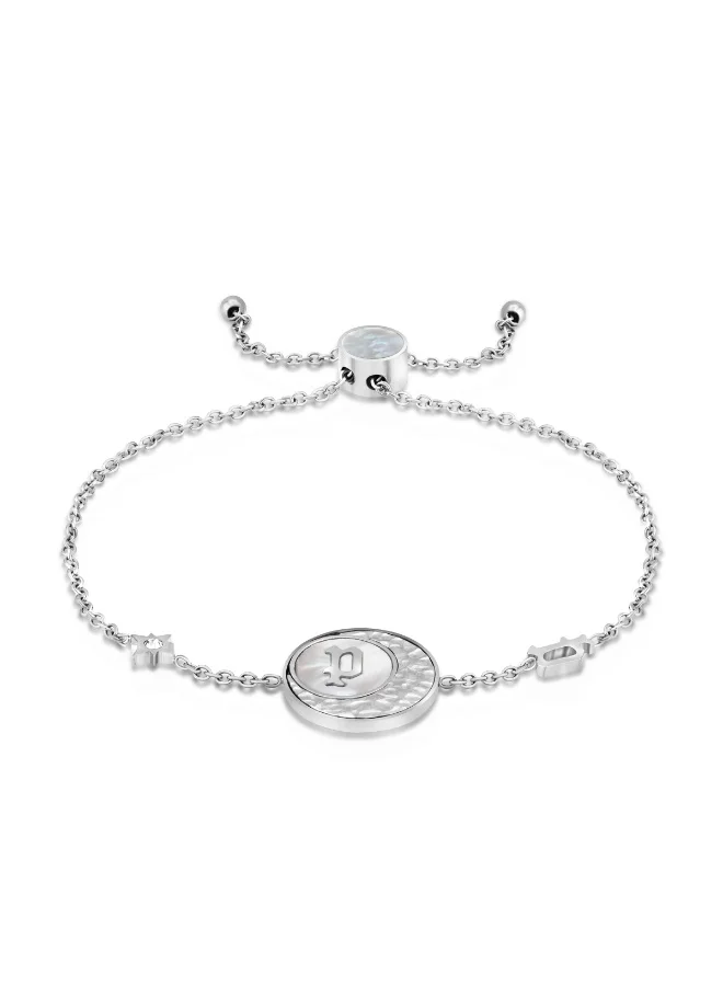 POLICE Selene Silver Mother of Pearl Chain Bracelet for Women