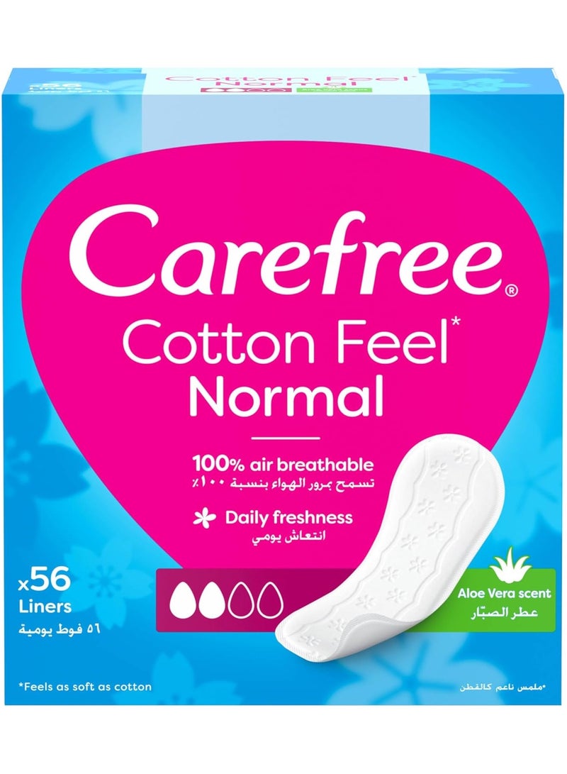Carefree Women's Daily Pads, Cotton Feel 56 Pads