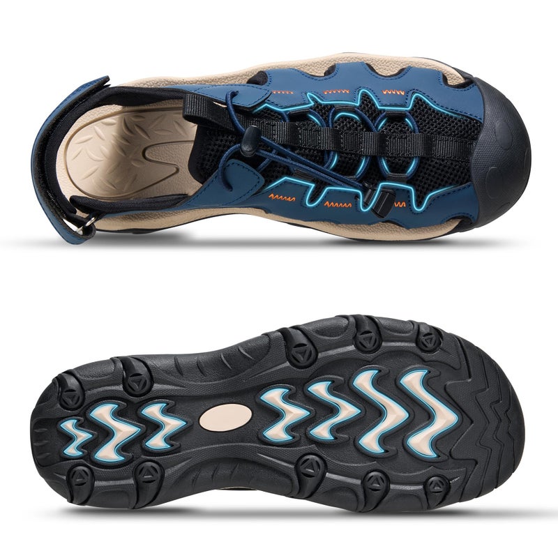 CAMEL CROWN Men's Hiking Sandals Anti-Slipping Athletic Water Shoes with Arch Support Closed Toe Outdoor Summer Camping Sport Sandal for Beach Blue 8 - Image 5