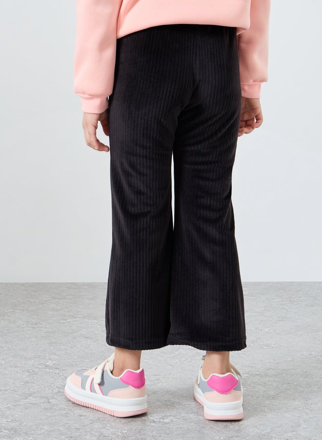 ستايلي ليقنز سادة من كوردروي بقصة واسعة - Image 4