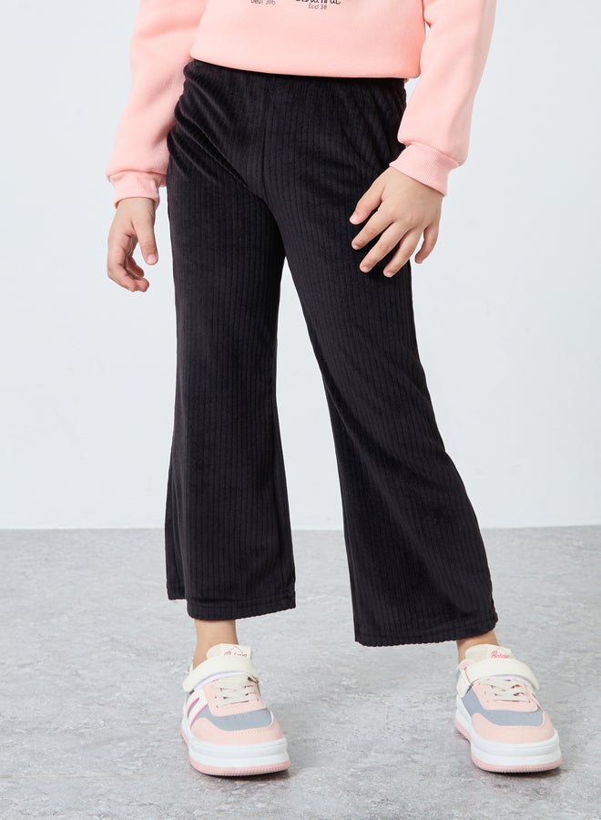 ستايلي ليقنز سادة من كوردروي بقصة واسعة - Image 2