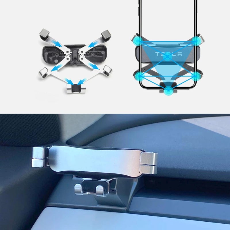 Car Phone Mount Holder Air Outlet Mount Smartphone Holder Cradle Stable  Non-slip Phone Stand Replacement for all Tesla Model Y and Model 3 ( Above 2021) - Image 2