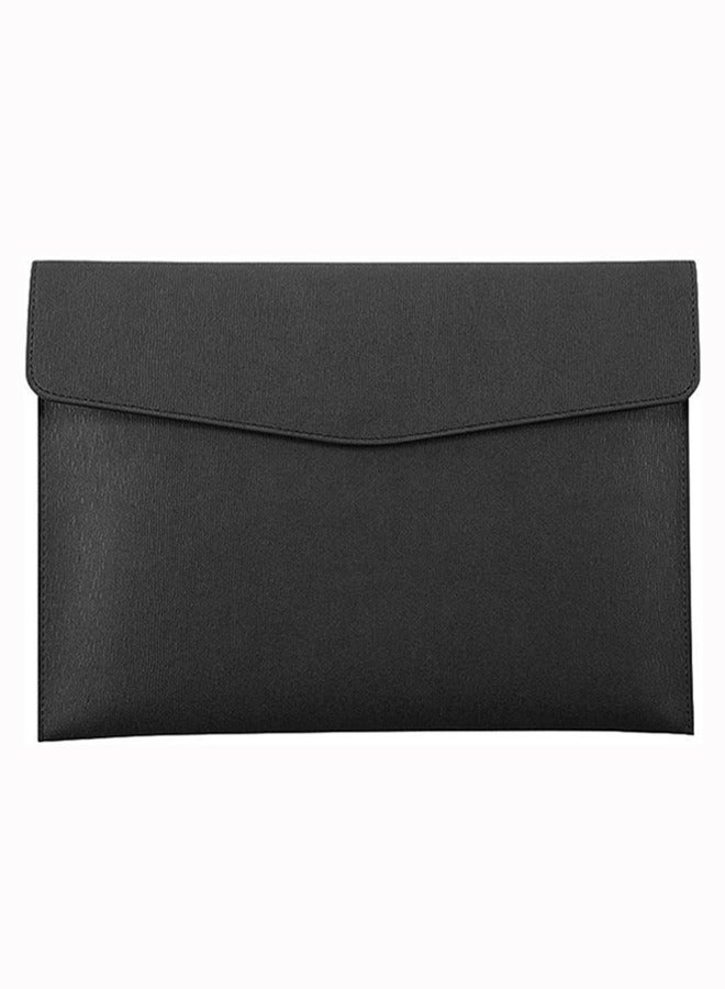 Hihonor PU Leather A4 File Folder,Document Holder,Waterproof Portfolio Envelope Folder Case with Snap Closure,PU Leather envelope folder,Pockets File Jacket,Envelope Flat Document Organizer (Black)  - Image 1