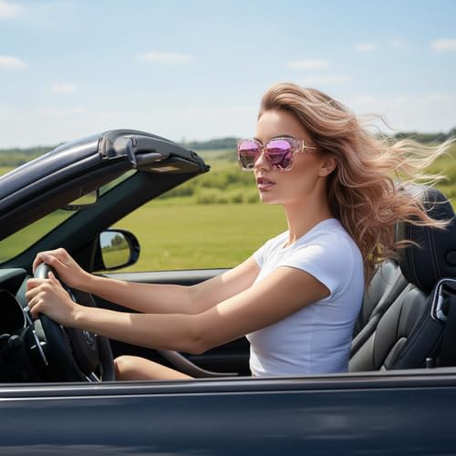 SIPHEW Mirrored Sunglasses Polarized Fit Over Glasses for Women - Trendy Large Square w UV400 Protection Sun Glasses - Image 2