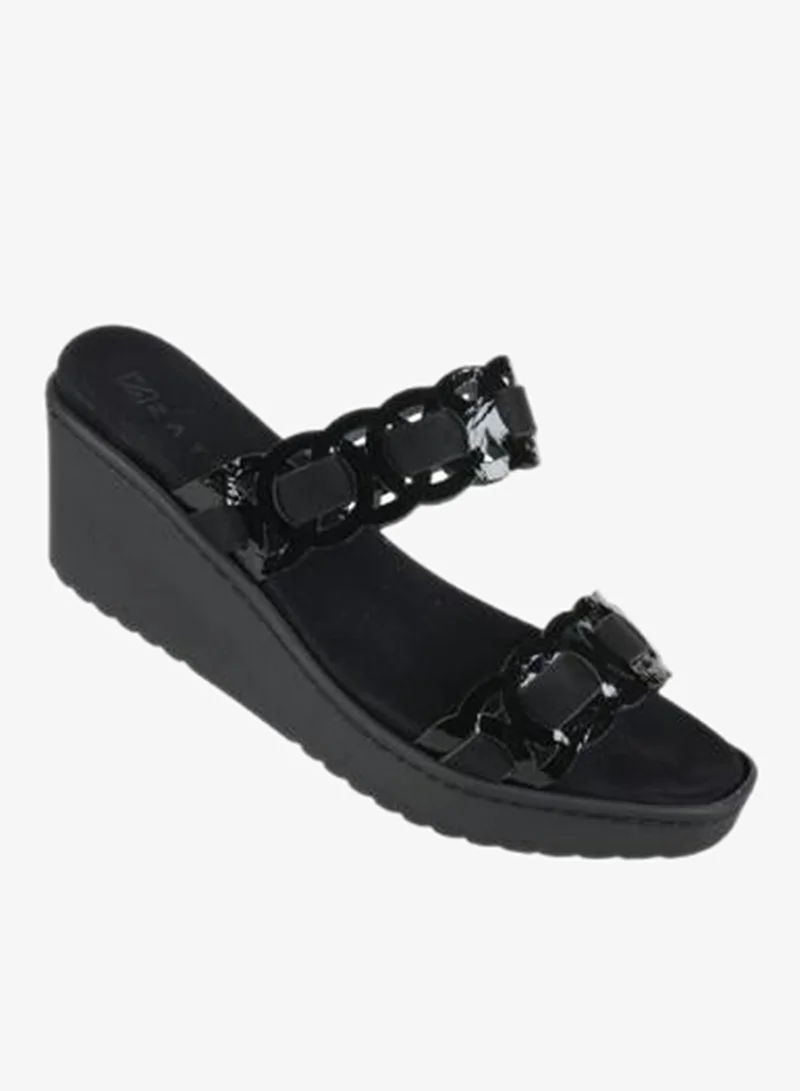221-381 Zayna Ladies Wedge Sandals Milan 21510T Black
