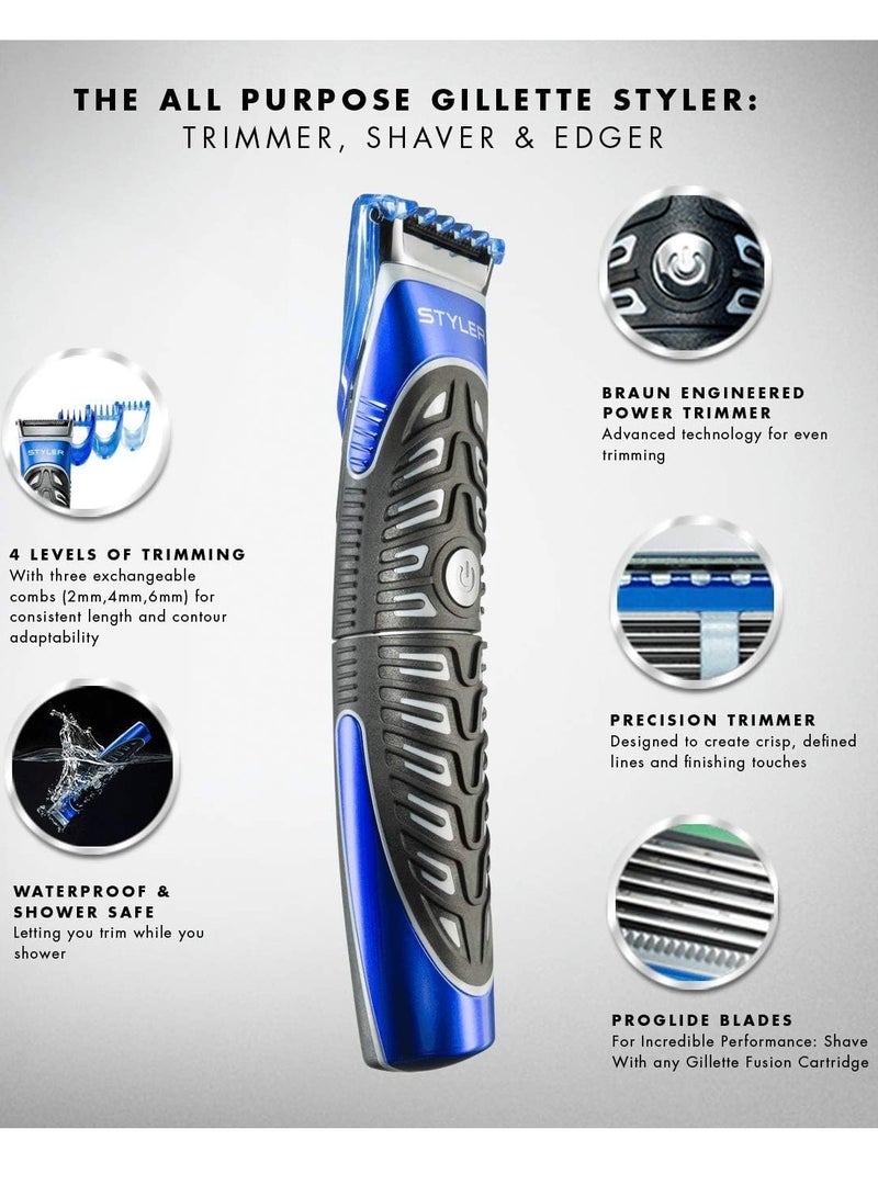 ماكينة وأداة تخفيف الشعر جيليت فيوجن بروغلايد ستايلر  لجميع الأغراض - Image 3