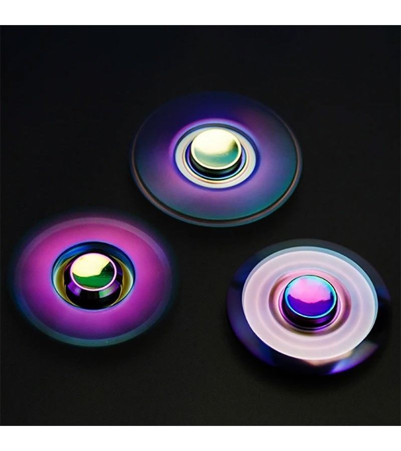 Rhinestone Rainbow Fingertip Spinner High Speed Metal Fidget Toy - Image 4