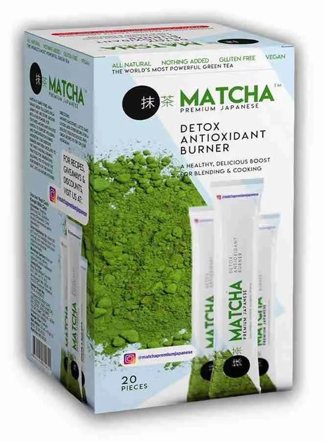 Matcha herbal tea for colon cleansing and weight loss, strawberry flavor, 20 sachets - Image 1