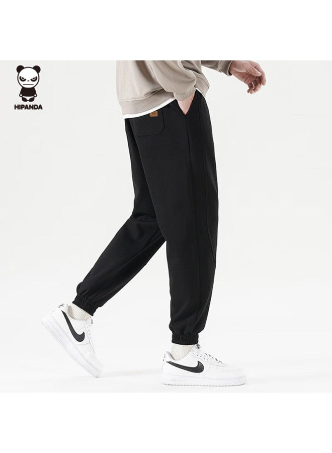 Hipanda o Panda Men's Casual Pants Summer Jogger Design Straight Loose Trendy Sweatpants Black L - Image 3