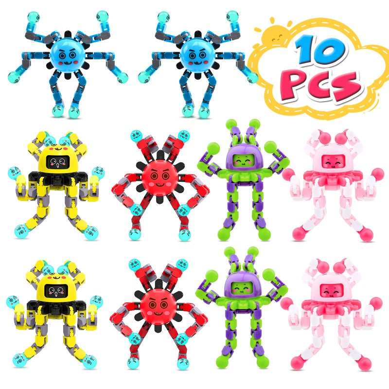 ASIOWELY Transformable Fidget Spinner Toys for Kids and Adults10 PCS Sensory Toy for Boys Girl ADHD Stress ReliefEaster Basket Stuffers Gifts Fingertip Gyros Birthdays Travel Party Favors for Teens - Image 3