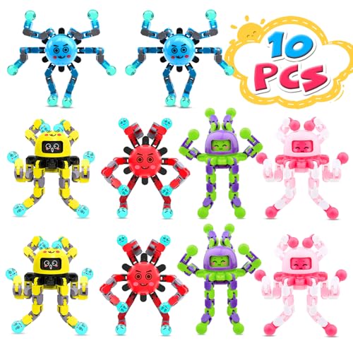 ASIOWELY Transformable Fidget Spinner Toys for Kids and Adults10 PCS Sensory Toy for Boys Girl ADHD Stress ReliefEaster Basket Stuffers Gifts Fingertip Gyros Birthdays Travel Party Favors for Teens - Image 1