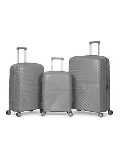 3-Piece Luggage Set – Unbreakable PP, Expandable, Fixed Lock, 8 Spinner Wheels – Silver - pzsku/Z5E569A2D46C9A3F1B0F2Z/45/_/1740385872/95b9d767-6afd-4c12-9cf1-b38af3548e4d