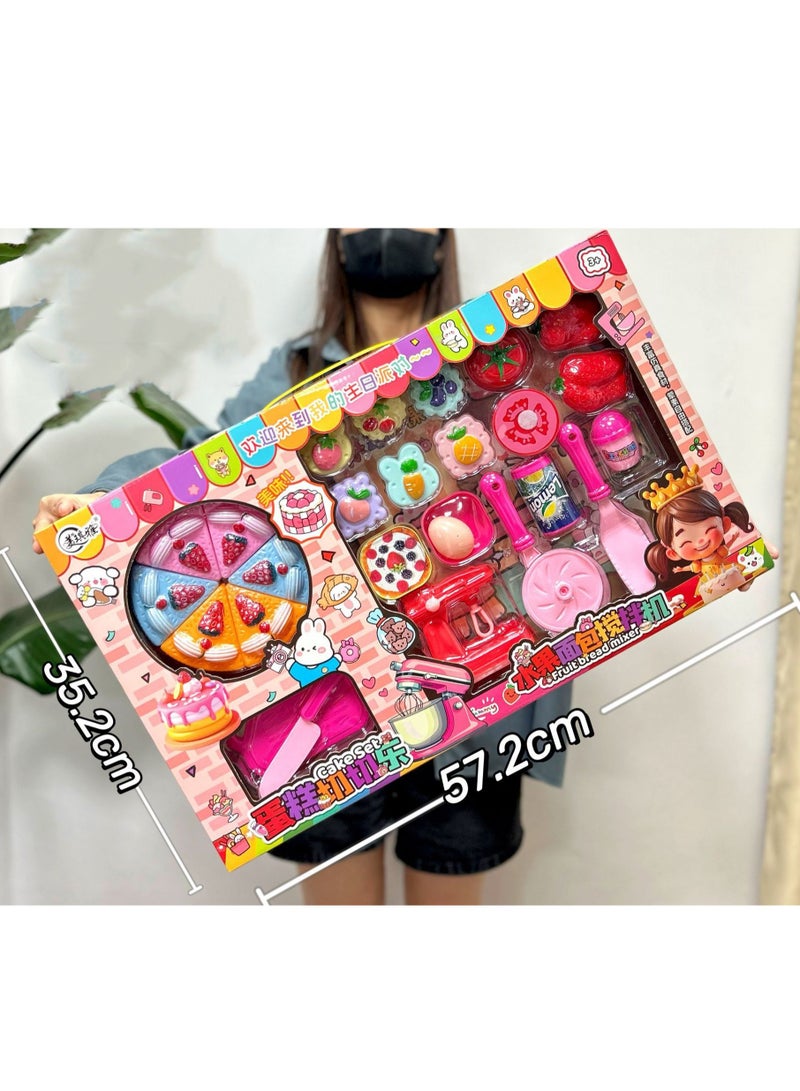 Pretend Interactive Play Kitchen Toy Accessories Cut Play Food Toys , Learning Gift Cooking Toy Set for Girls Boys Kids - Image 2