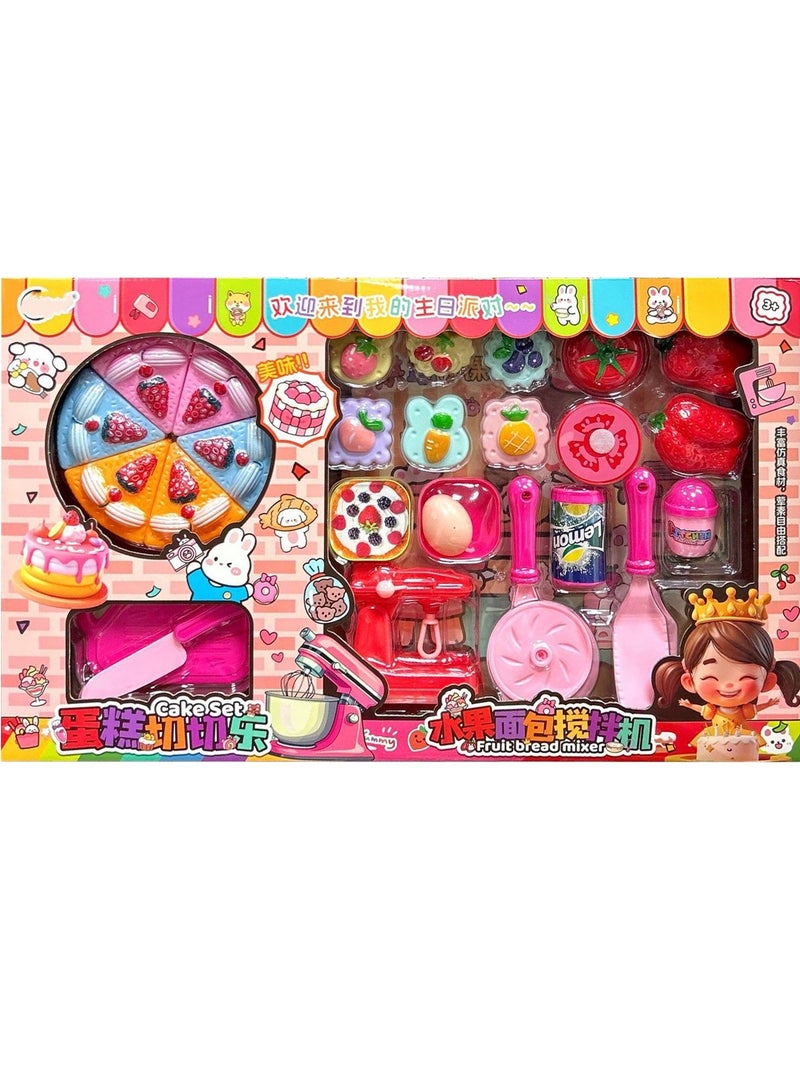 Pretend Interactive Play Kitchen Toy Accessories Cut Play Food Toys , Learning Gift Cooking Toy Set for Girls Boys Kids - Image 1