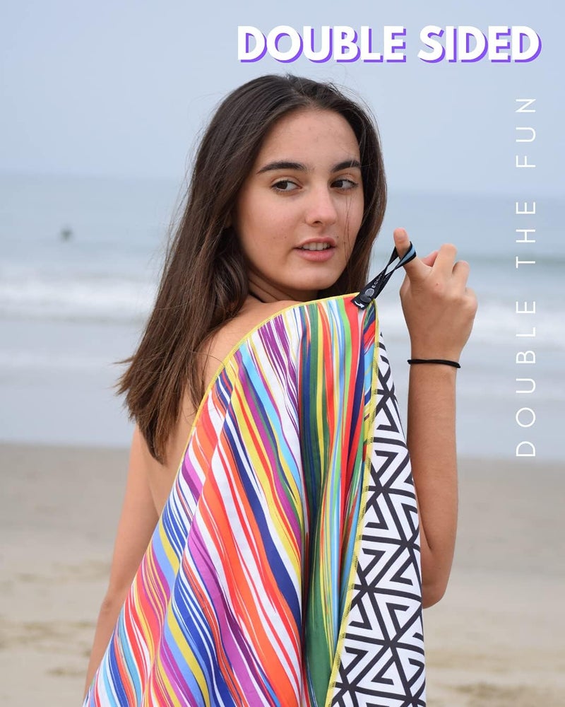 ECCOSOPHY Microfiber Beach Towel - Sand Free Towels are Quick Dry, Light Weight, Super Absorbent - Perfect Pool, Travel, Cruise, Camping Essentials - Oversized Extra Large for Adults 71x35 in - Image 5