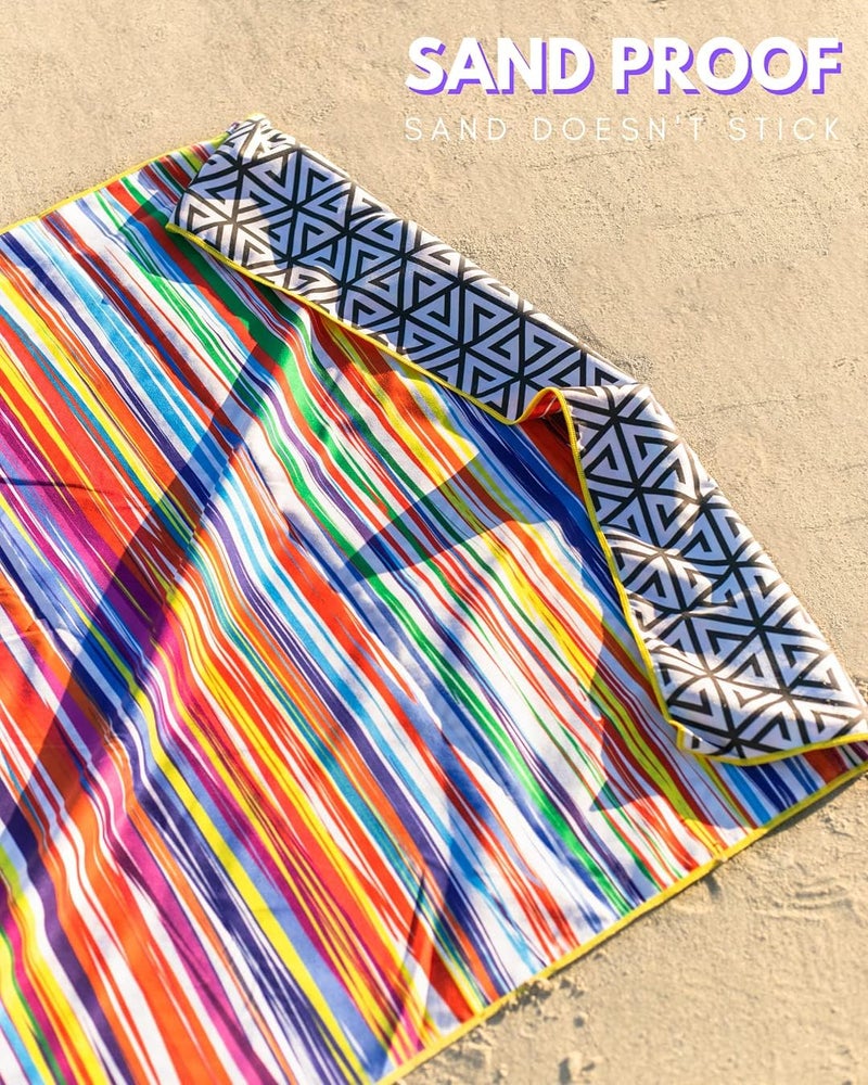 ECCOSOPHY Microfiber Beach Towel - Sand Free Towels are Quick Dry, Light Weight, Super Absorbent - Perfect Pool, Travel, Cruise, Camping Essentials - Oversized Extra Large for Adults 71x35 in - Image 3