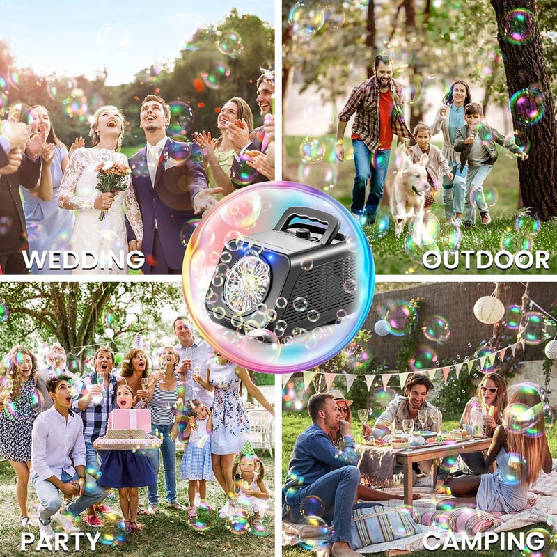 Tecnock Bubble Machine, Automatic Bubble Blower 15000+ Bubbles Per Minute, Bubble Machine for Kids Toddler, Portable Bubble Maker with 2 Speeds, Outdoor Bubble Toys for Parties, Birthday, Wedding - Image 5