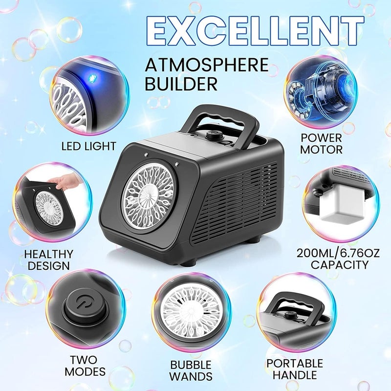 Tecnock Bubble Machine, Automatic Bubble Blower 15000+ Bubbles Per Minute, Bubble Machine for Kids Toddler, Portable Bubble Maker with 2 Speeds, Outdoor Bubble Toys for Parties, Birthday, Wedding - Image 3