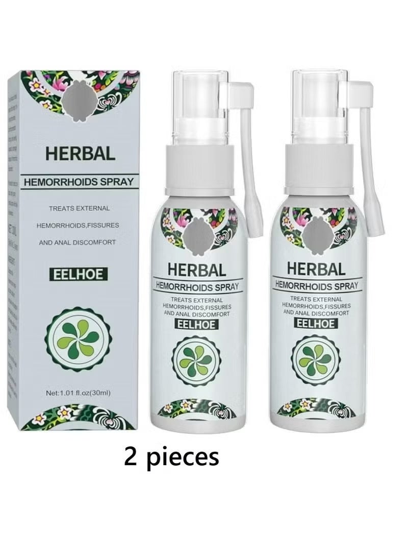 EELHOE Hemorrhoid Spray (2 Pack) with effective and powerful natural herbal ingredients to treat hemorrhoids and itching - Image 1