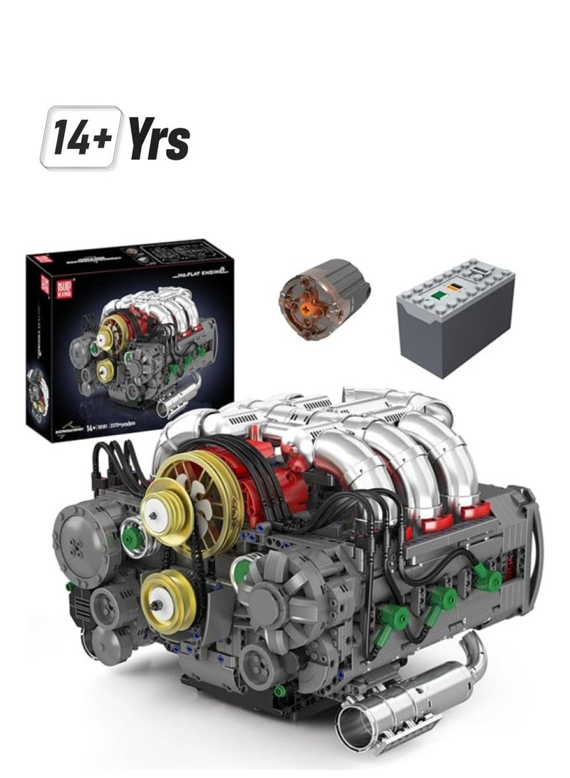 mould king 10181 Educational Engine Cylinder Block Building Blocks Kit,MOC Boxer Engine Gasoline Technology Sports Car Electric Motor Drive Clamp Blocks Kit (2375 Pieces+)  - Image 1