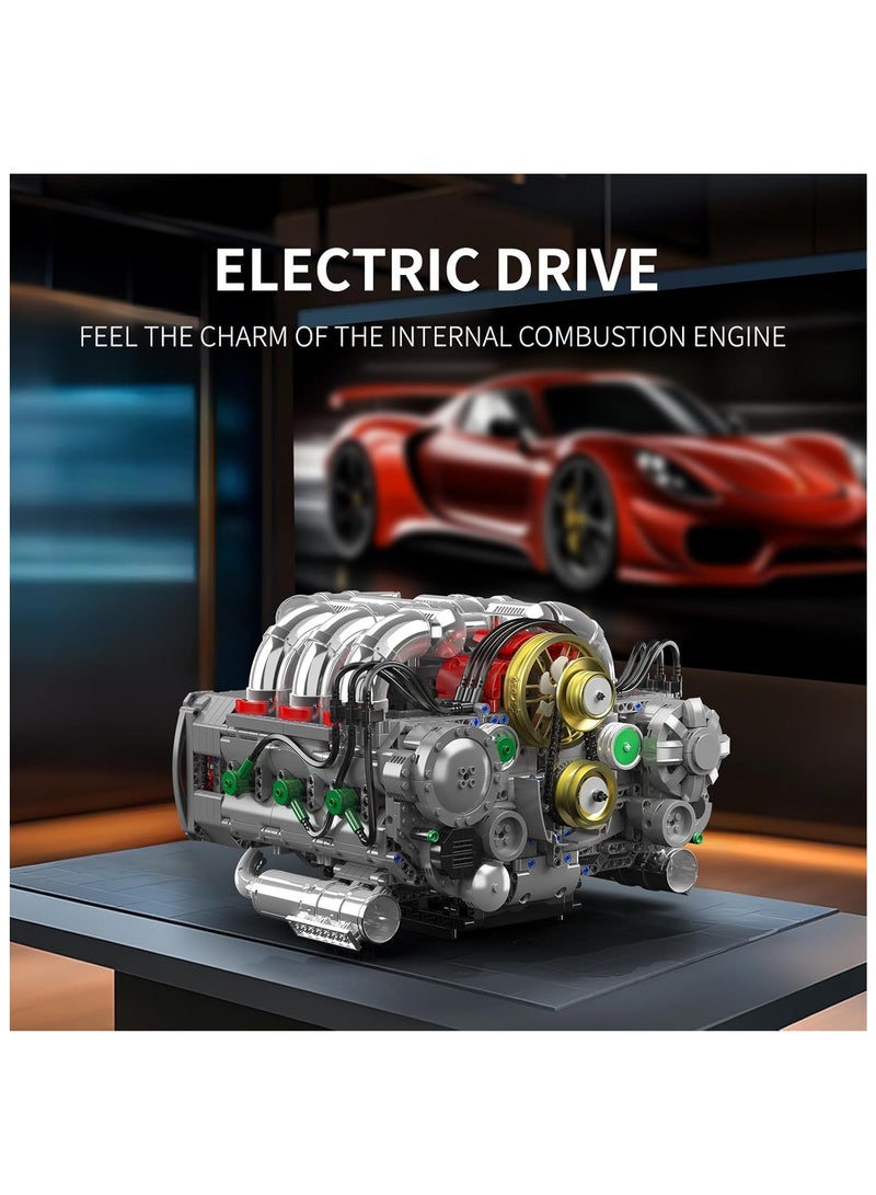mould king 10181 Educational Engine Cylinder Block Building Blocks Kit,MOC Boxer Engine Gasoline Technology Sports Car Electric Motor Drive Clamp Blocks Kit (2375 Pieces+)  - Image 2