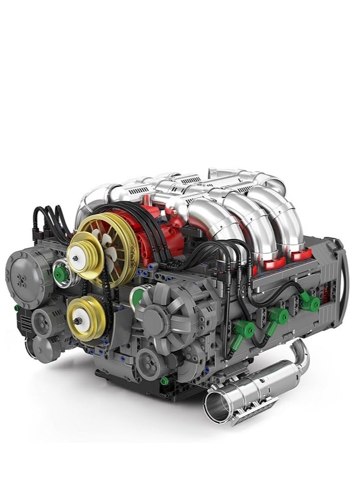 mould king 10181 Educational Engine Cylinder Block Building Blocks Kit,MOC Boxer Engine Gasoline Technology Sports Car Electric Motor Drive Clamp Blocks Kit (2375 Pieces+)  - Image 2
