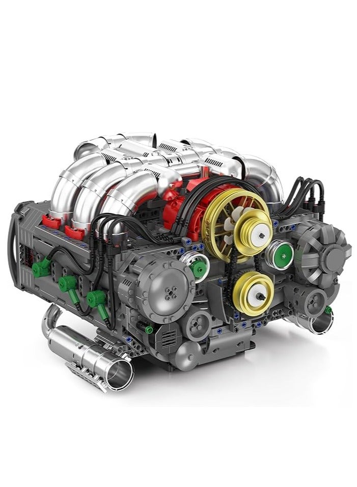 mould king 10181 Educational Engine Cylinder Block Building Blocks Kit,MOC Boxer Engine Gasoline Technology Sports Car Electric Motor Drive Clamp Blocks Kit (2375 Pieces+)  - Image 3