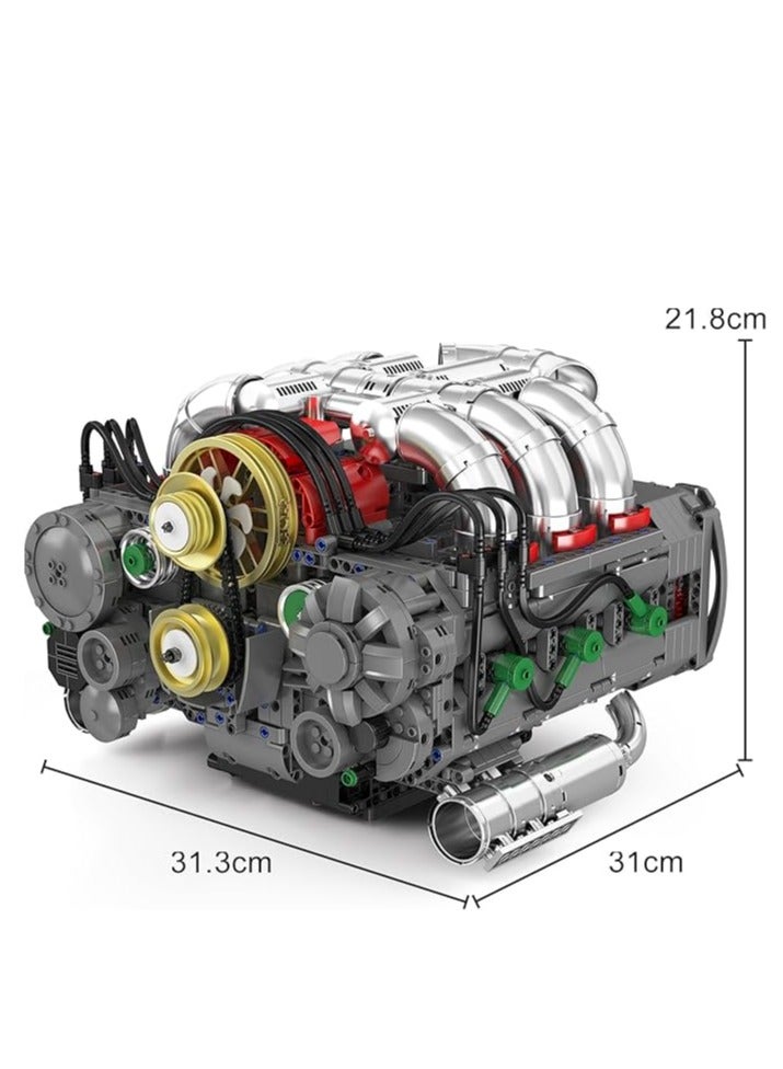 mould king 10181 Educational Engine Cylinder Block Building Blocks Kit,MOC Boxer Engine Gasoline Technology Sports Car Electric Motor Drive Clamp Blocks Kit (2375 Pieces+)  - Image 4