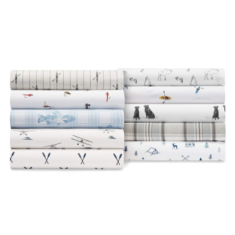 Eddie Bauer Sheets Cotton Percale Bedding Set  Crisp & Cool  Stylish Home Decor  Queen  Chinook Grey/Ivory/Dark Grey - Image 4