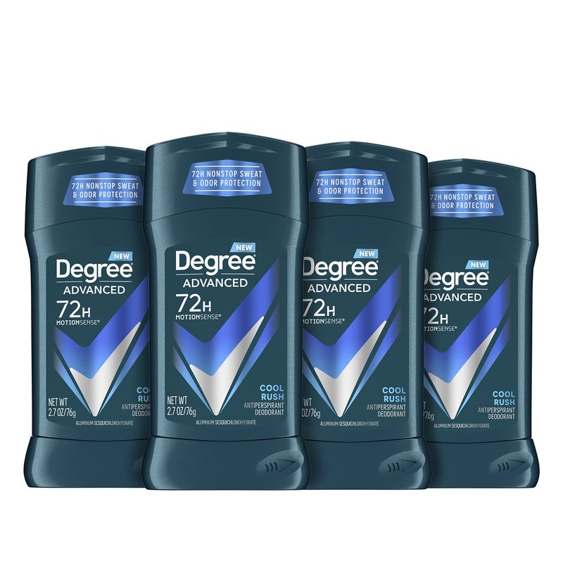 Degree Men Advanced Protection Antiperspirant Deodorant Cool Rush 4 count 72-Hour Sweat and Odor Protection Antiperspirant For Men With MotionSense Technology 2.7 oz - Image 1