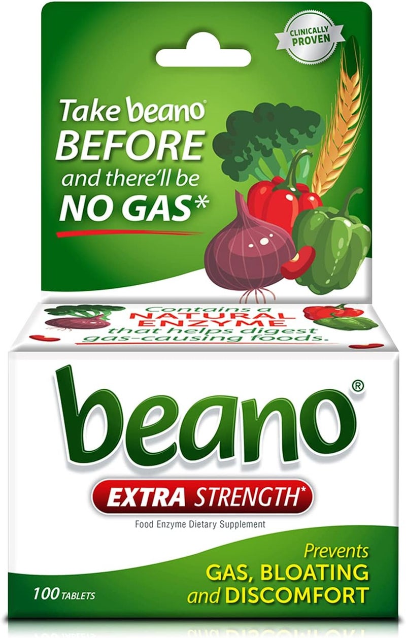 Beano Extra Strength, Gas Prevention & Digestive Enzyme Supplement, 100 Count