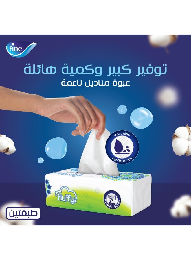 فاين منديل وجه رقيق ناعم وصحي، طبقتين، ١٣٠ منديل عبوة من 10 قطع - Image 2