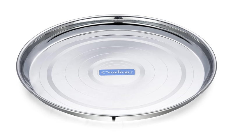 Neelam Neelam Stainless Steel 13 22 Gauge Diamond Buffet Plate 30 cm Perfect for Daily Usage Dishwasher Safe Plates for Home Cafe Restaurants Parties LongLasting Easy to Clean Maintain Sliver  - Image 2
