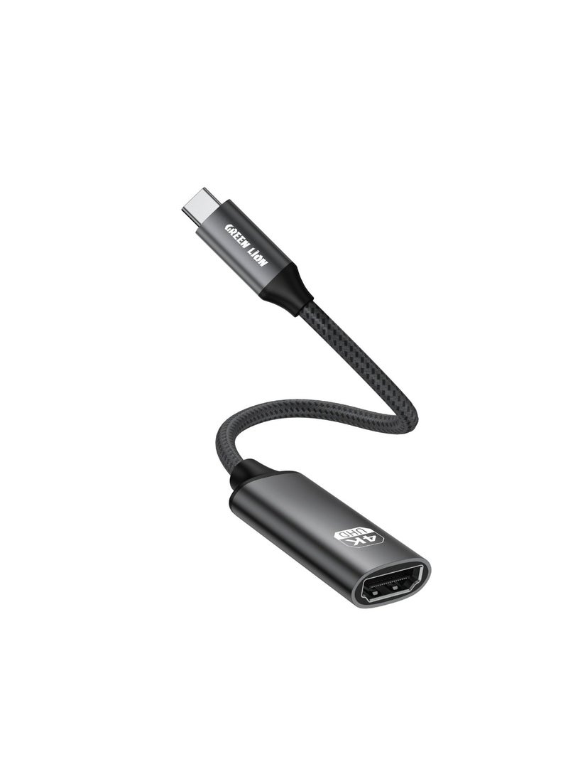 جرين ليون - كابل محول USB-C إلى HDMI بدقة 4K / توافق واسع النطاق / التوصيل والتشغيل / الوضع الممتد / وضع المرآة - أسود - Image 1