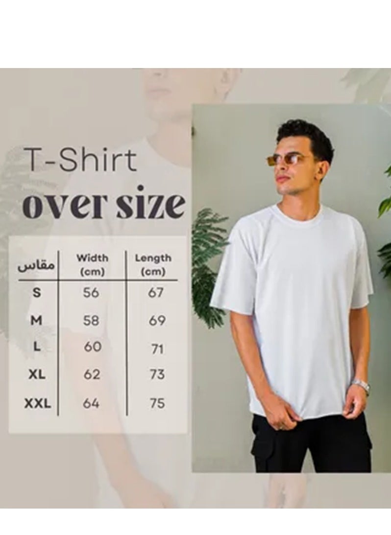 ماركة غير محددة - تيشيرت أوفر سايز ( أبيض ) - Image 1