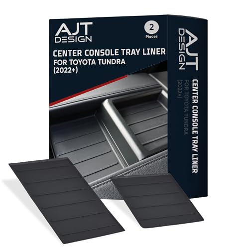 AJT DESIGN Center Console Tray Liner for Toyota Tundra (2022+) & Sequoia (2023+) | Non-Slip Mat & Anti-Rattle Center Console Organizer Tray - 2 Piece | Easy Installation-Made in USA - Image 1