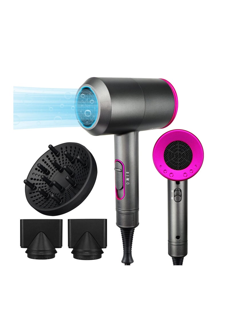 Y&D Professional Hair Dryer, 2000W Powerful Ionic Hairdryer with Diffuser Blow Dryer 2 Speeds, 3 Heating and Cool Button for Women Man Home Travel Salon Curly Straight - Image 1