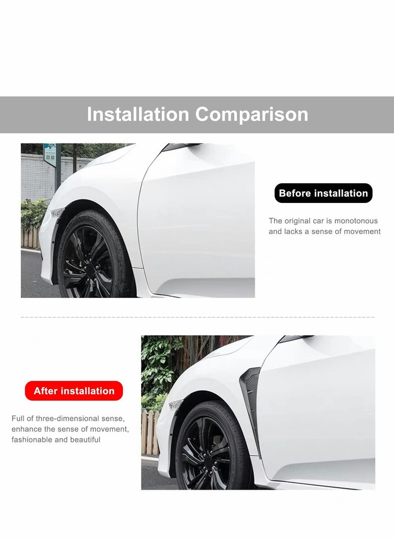 Excefore Car Fender Side Vents 1Pair ABS Carbon Fiber Spoiler Compatible Stickers Decorative Air Flow Intake Hole Grille Auto Exterior Accessories  - Image 2