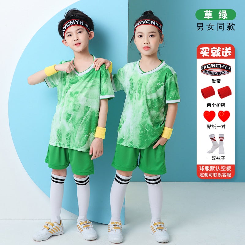 Kindergarten Baby Children'S Children'S Basketball And Football Training Clothes Summer Suit Sports Performance Class Clothes - Image 1