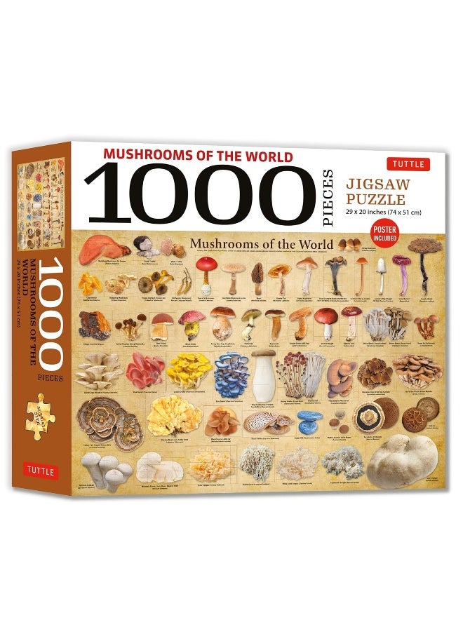 Mushrooms of the World - 1000 Piece Jigsaw Puzzle: For Adults and Families - Finished Puzzle Size 29 X 20 Inch (74 X 51 CM); A3 Sized Poster  - Image 1