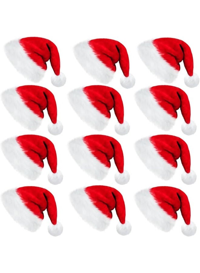 12 Pack Christmas Santa Hat for Men and Women - Image 1