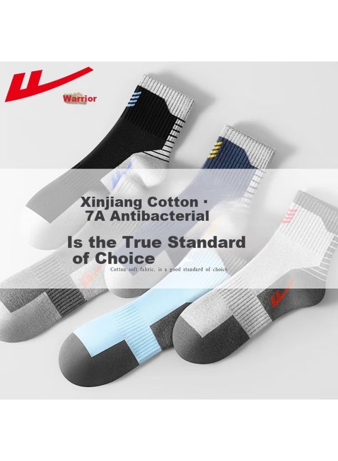 Pull Back Huili 100 Men's Socks, Autumn And Winter Thick Mid-calf Socks, 7a Antibacterial Deodorant Anti-pilling Basketball Sports Socks - Image 3